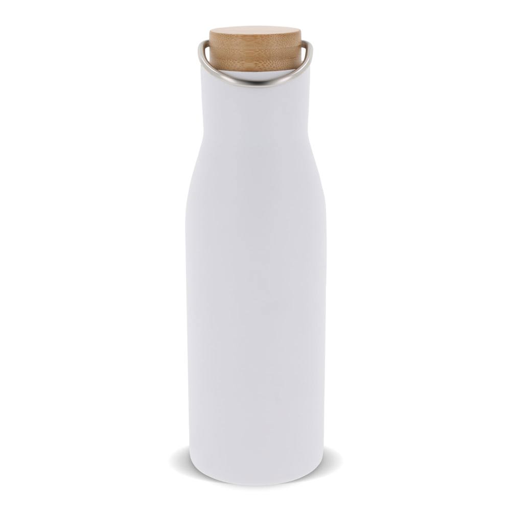 Thermo fles met bamboe deksel 500ml - Wit