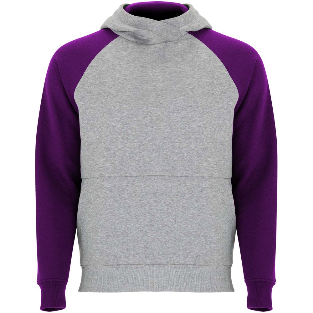 Badet 280 g/m² tweekleurige kinderhoodie - Gemêleerd grijs, Paars
